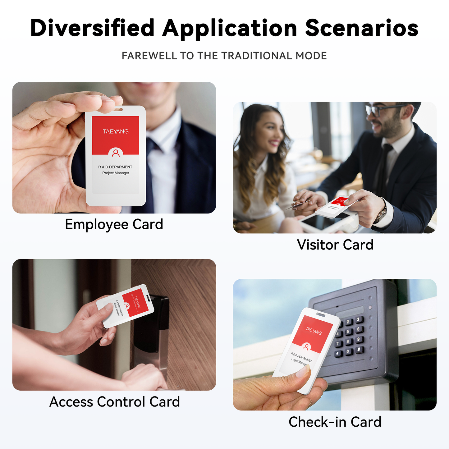E-ink Paperless NFC Four-color Smart Labels Aviation Labels 4-color ID Badges Wireless ID Badges Reusable Work Badges