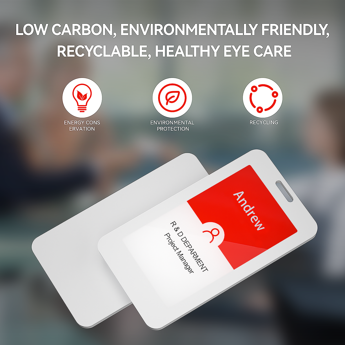 E-ink Paperless NFC Four-color Smart Labels Aviation Labels 4-color ID Badges Wireless ID Badges Reusable Work Badges