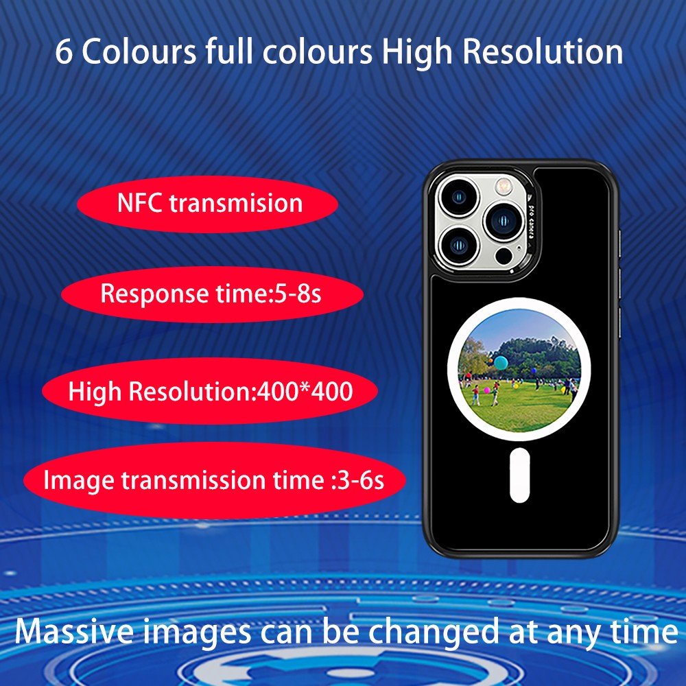 NFC&Wireless Charging E6 E-Ink Phone Case iPhone Adaptation HD Kaleido EPD Colour Screen Factory Direct Support Customized