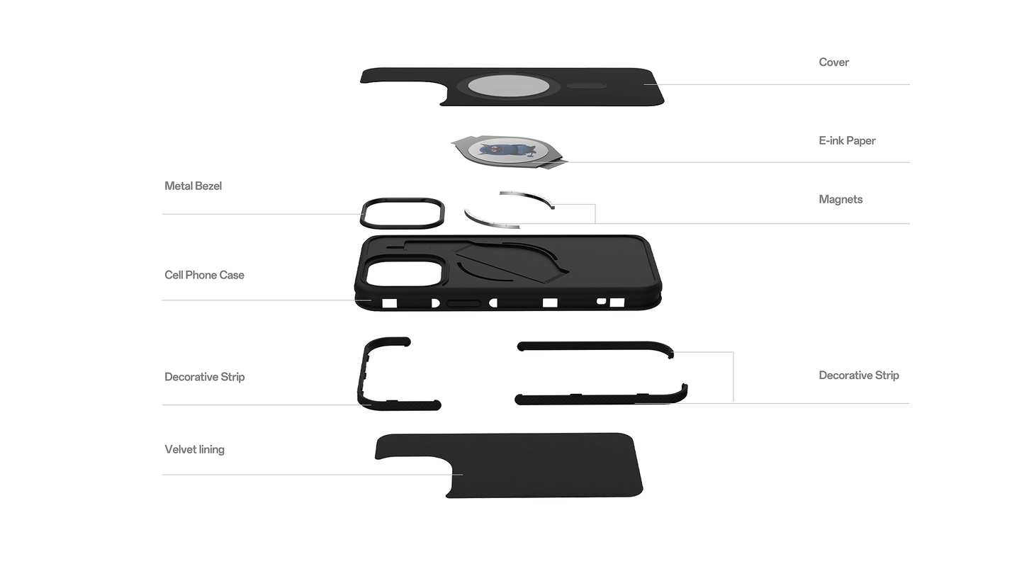 NFC&Wireless Charging E6 E-Ink Phone Case iPhone Adaptation HD Kaleido EPD Colour Screen Factory Direct Support Customized