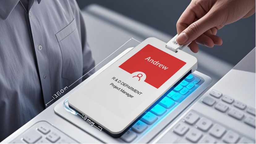 E-ink Paperless NFC Four-color Smart Labels Aviation Labels 4-color ID Badges Wireless ID Badges Reusable Work Badges